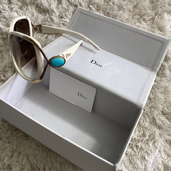 Christian Dior Copacabana Sunglasses w/ Metallic Gold and Turquoise Stone main image 4